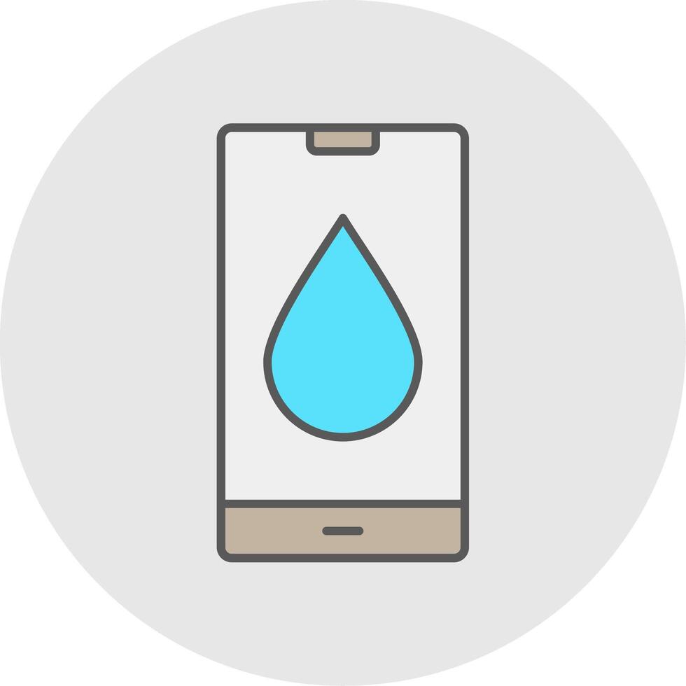 Water Drop Line Filled Light Circle Icon vector