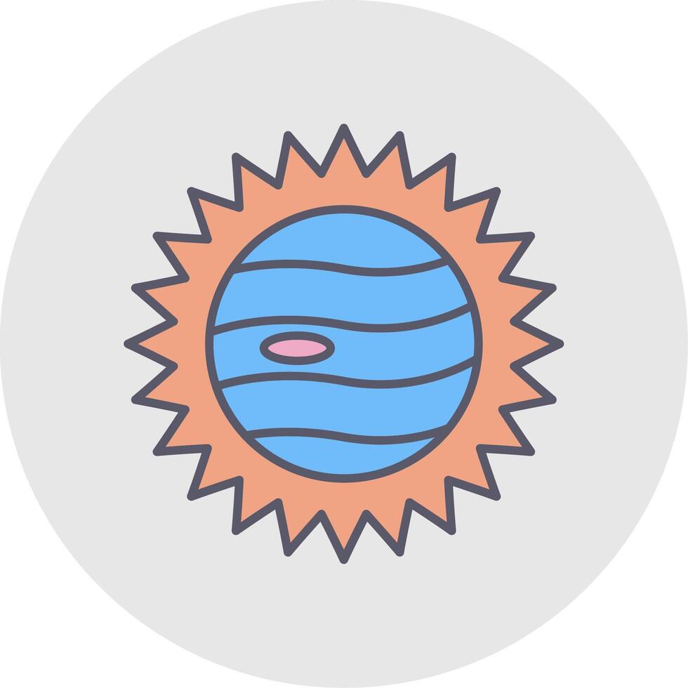 Eclipse Line Filled Light Circle Icon vector