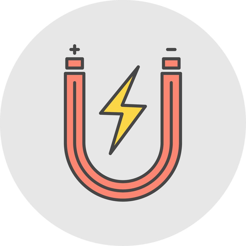 Magnet Line Filled Light Circle Icon vector