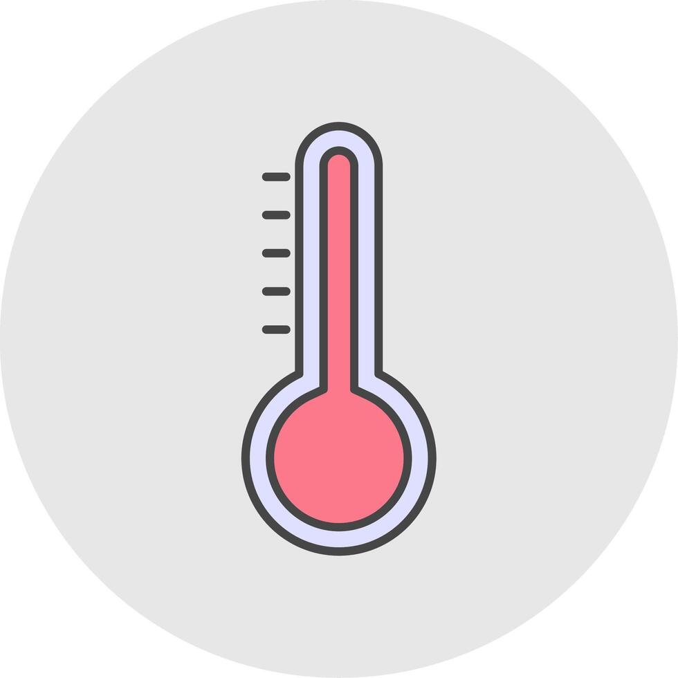 temperatura línea lleno ligero circulo icono vector