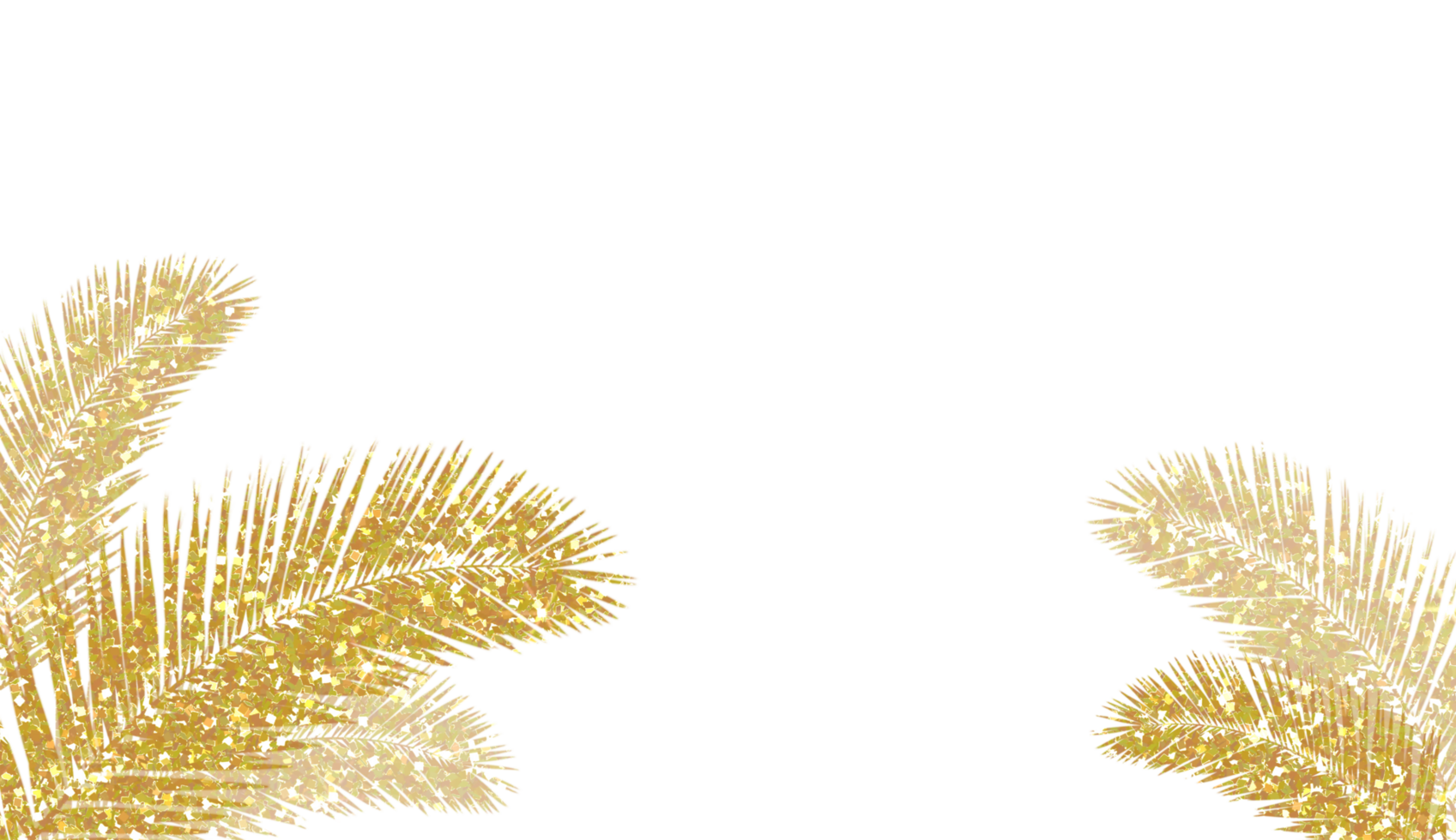 Palm leaves yellow glitter background. Palm leaves on transparent backgrounds. Design for decorating,background, wallpaper, illustration png