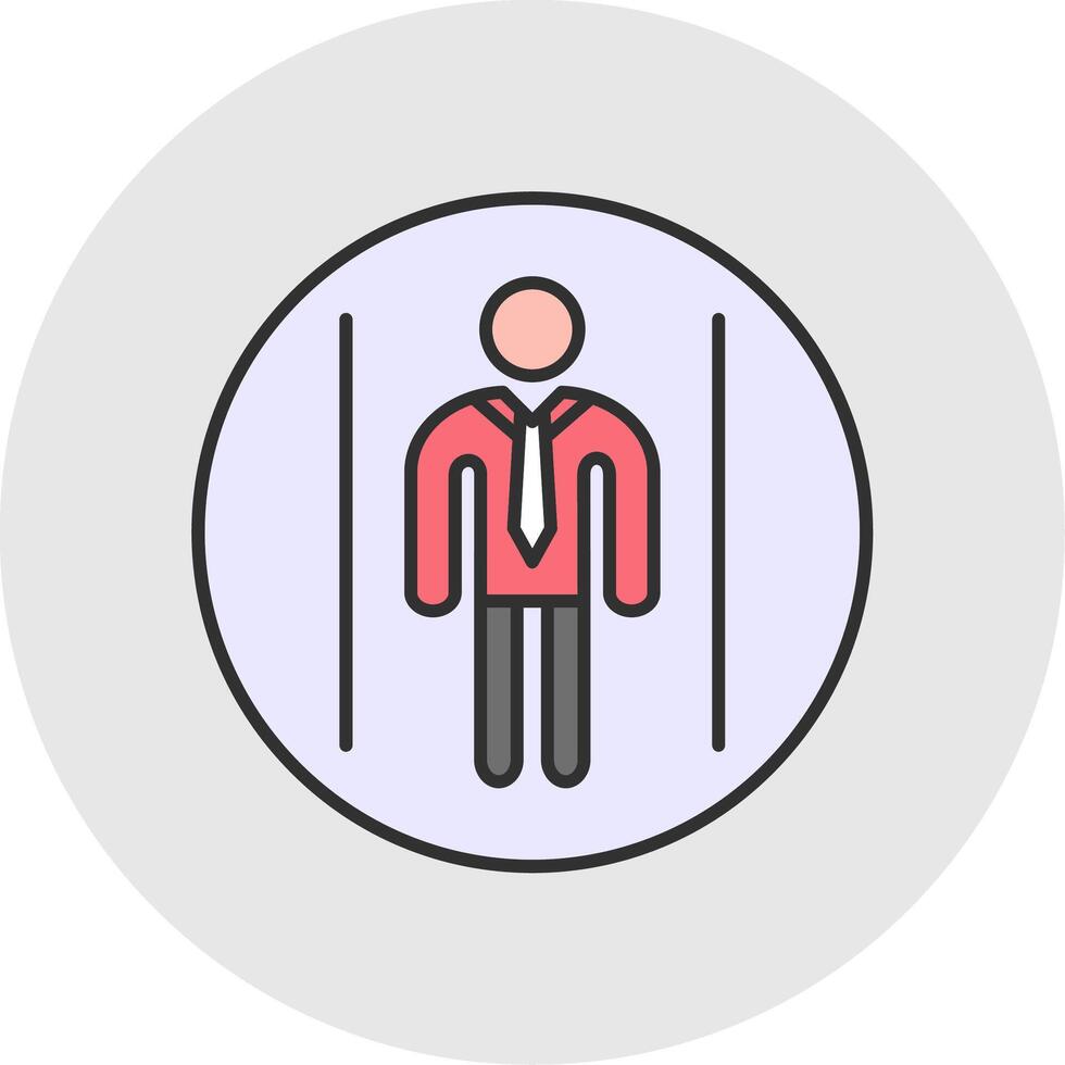 Business People Line Filled Light Circle Icon vector