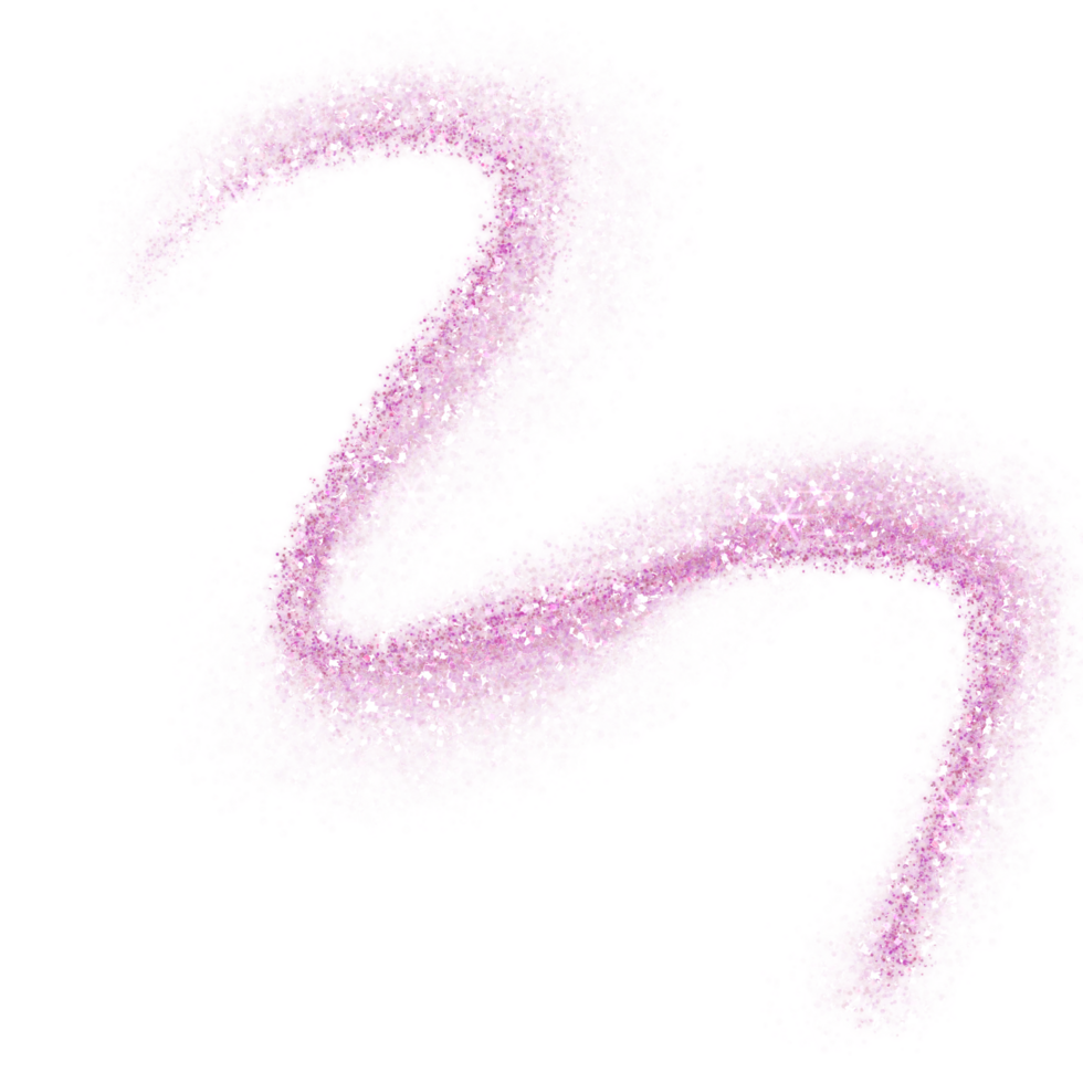 Pink Glitter shiny swirl on transparent background. pink glittering dust. png