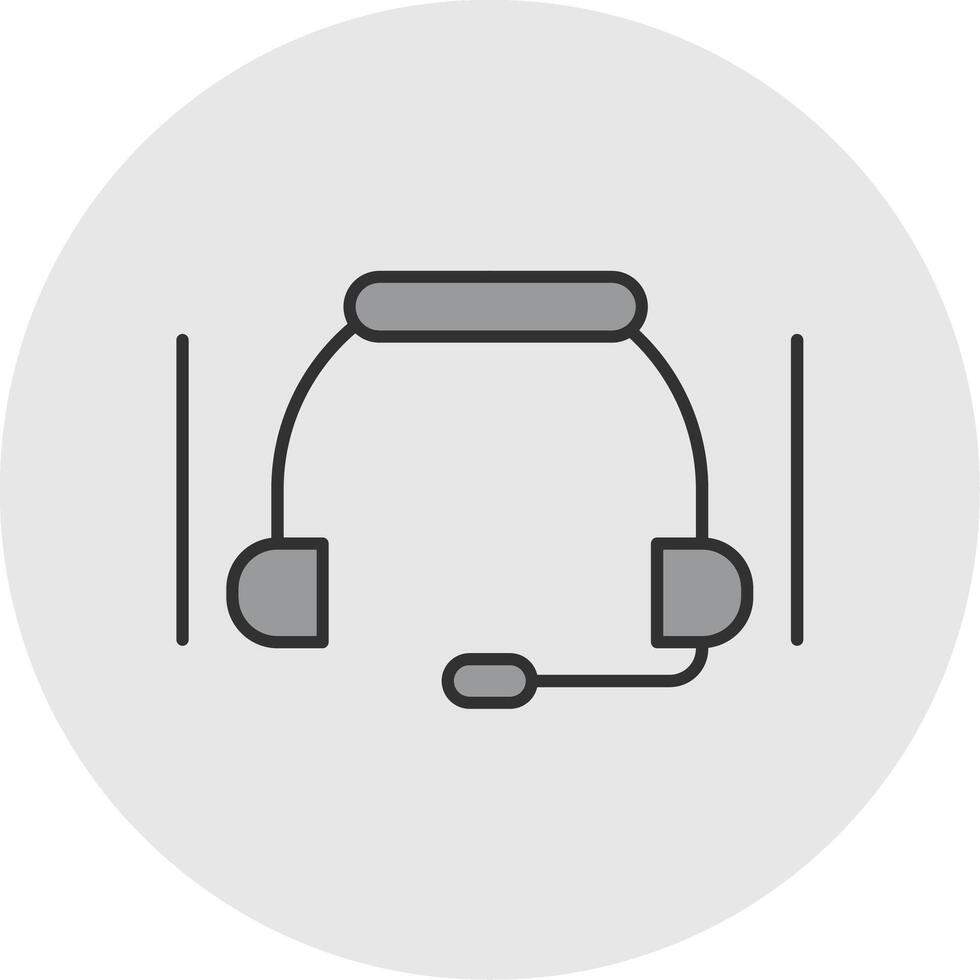 Headset Line Filled Light Circle Icon vector