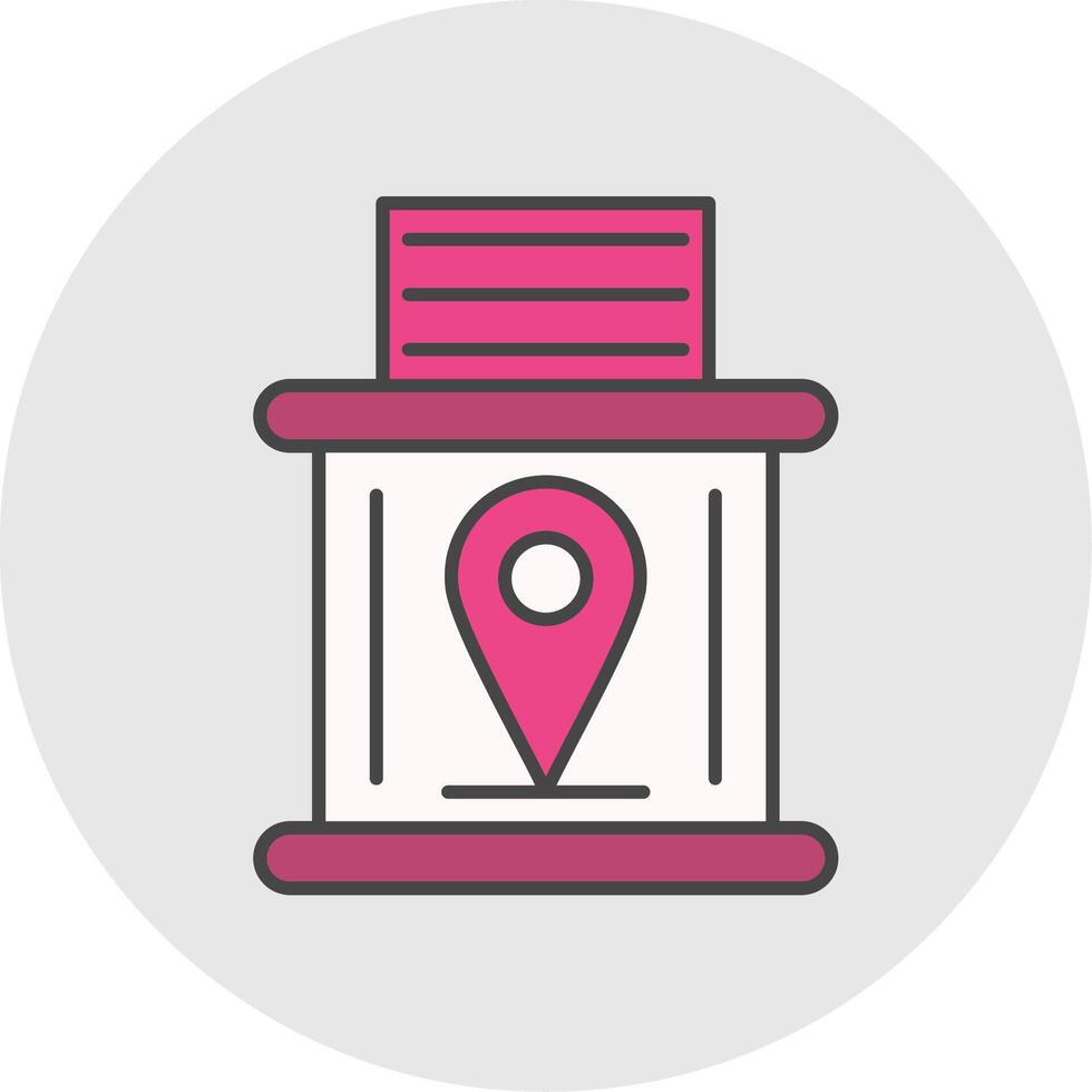 Telephone Booth Line Filled Light Circle Icon vector