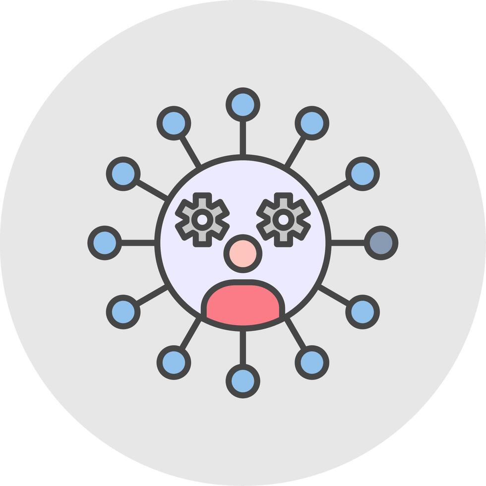 Social Network Line Filled Light Circle Icon vector