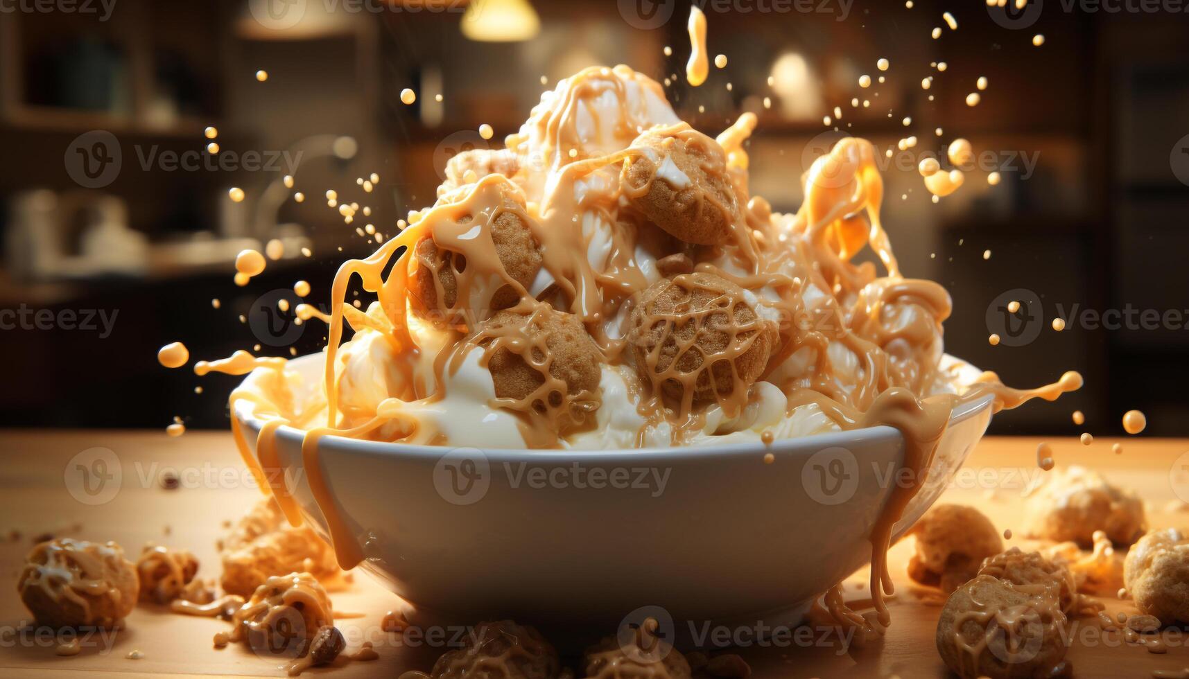 AI generated Gourmet meal, sweet dessert, cooked meat, homemade generated by AI photo