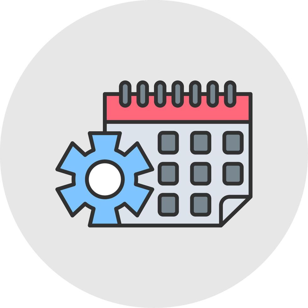 Calendar Line Filled Light Circle Icon vector