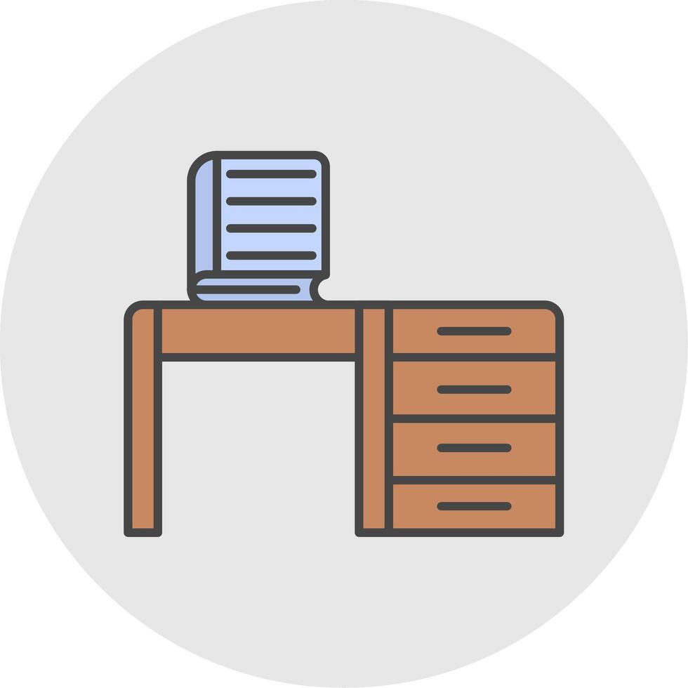 Table Line Filled Light Circle Icon vector
