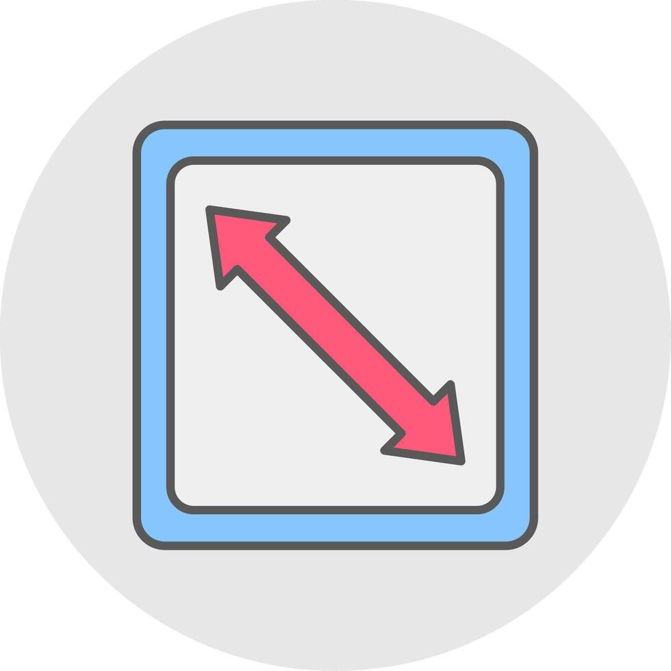 Right Down Line Filled Light Circle Icon vector