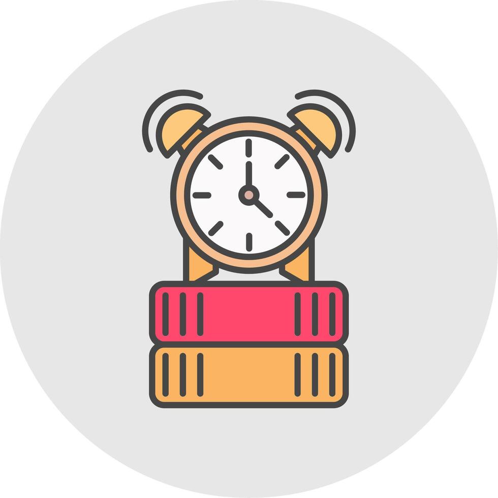 Alarm Line Filled Light Circle Icon vector