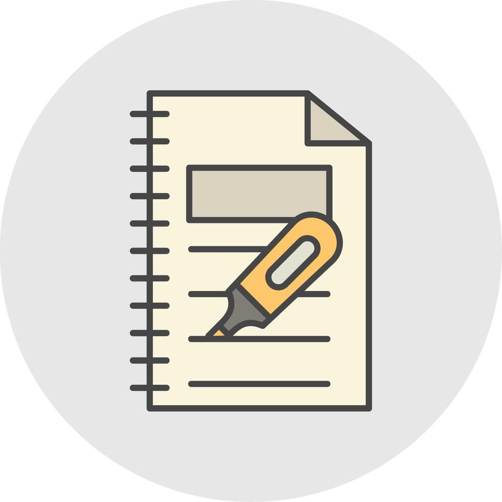 Highlighter Line Filled Light Circle Icon vector