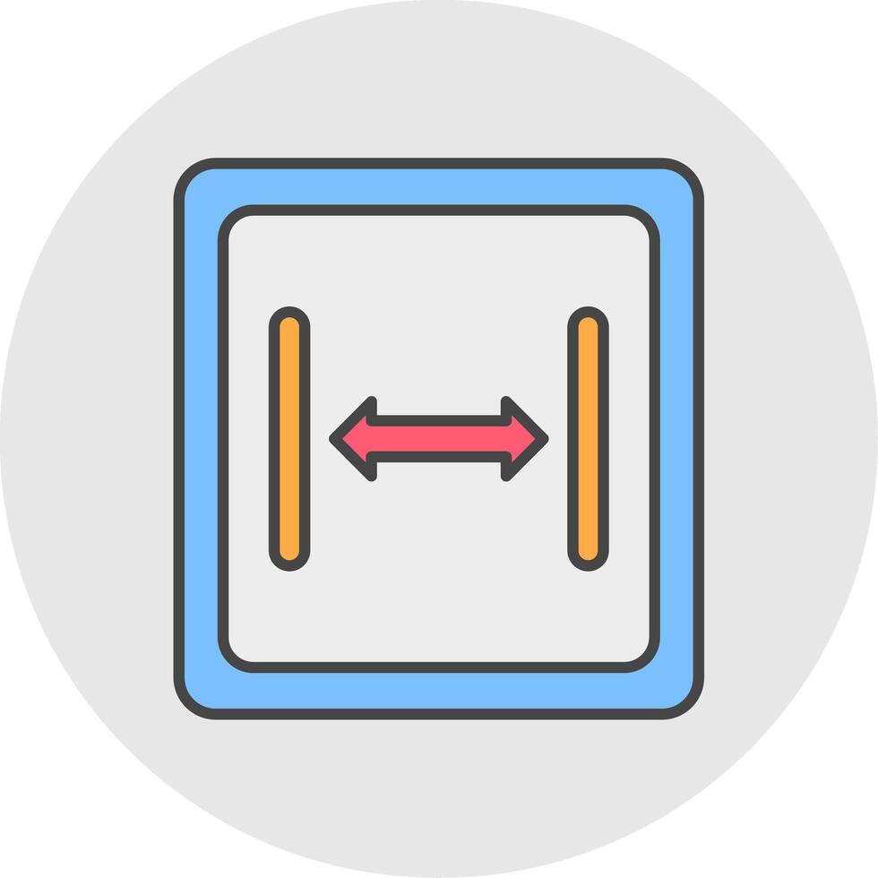 Size Line Filled Light Circle Icon vector