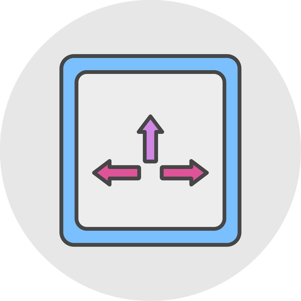 Resize Line Filled Light Circle Icon vector