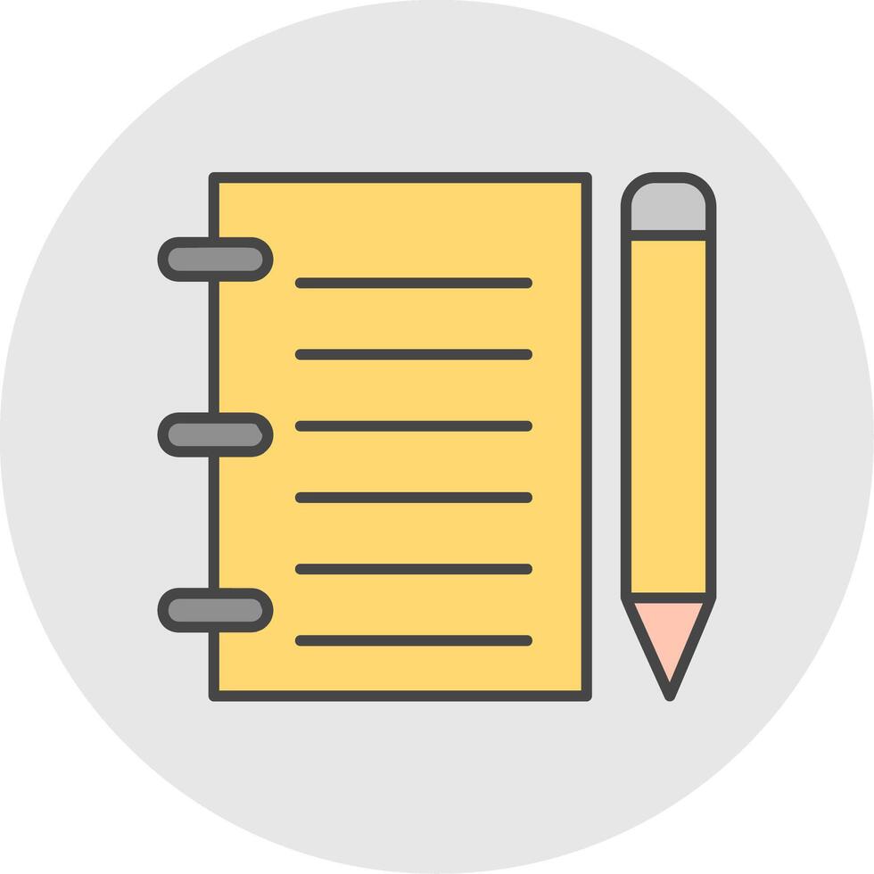 Notebook Line Filled Light Circle Icon vector
