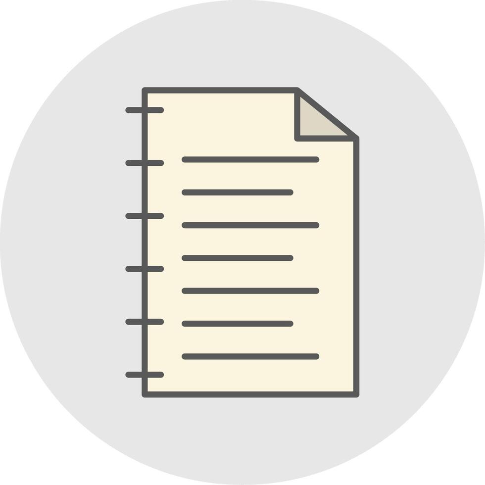 Notebook Line Filled Light Circle Icon vector