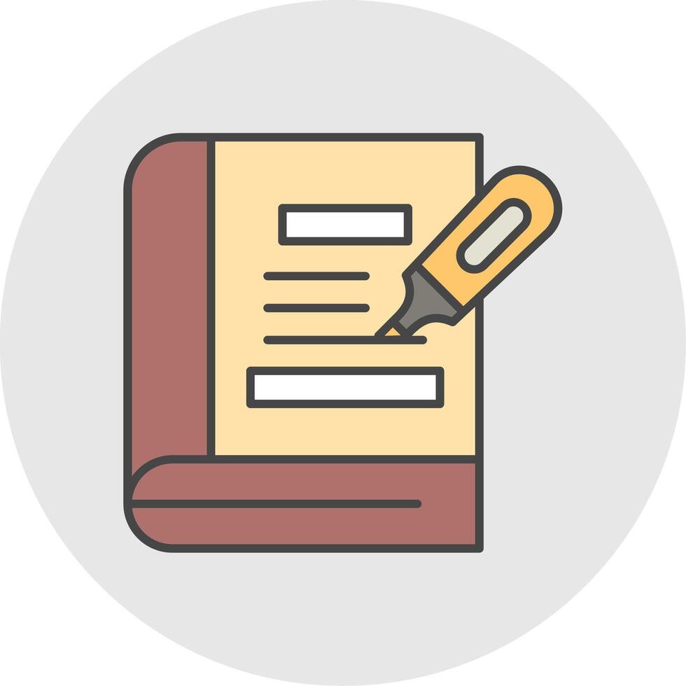 Highlighter Line Filled Light Circle Icon vector