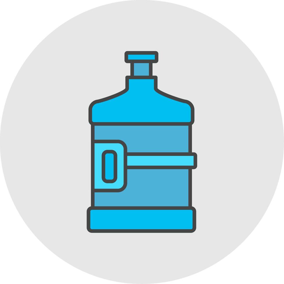 Water Flask Line Filled Light Circle Icon vector