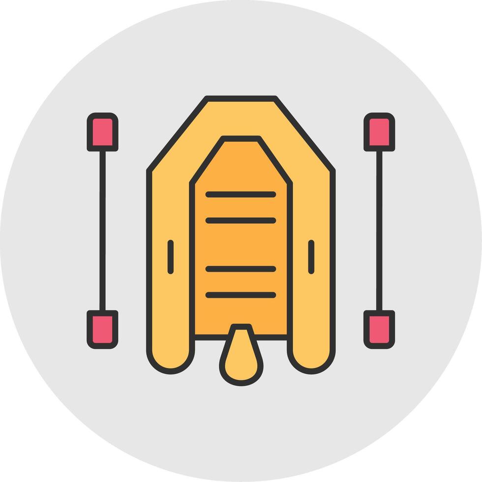 Raft Line Filled Light Circle Icon vector