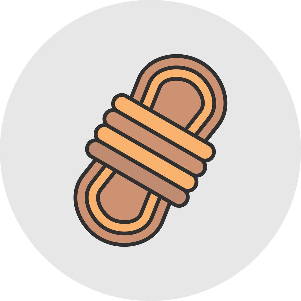 Rope Line Filled Light Circle Icon vector