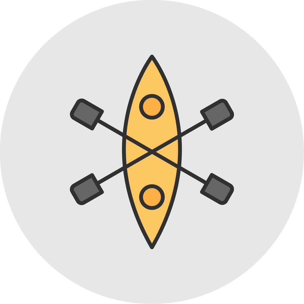 Kayak Line Filled Light Circle Icon vector