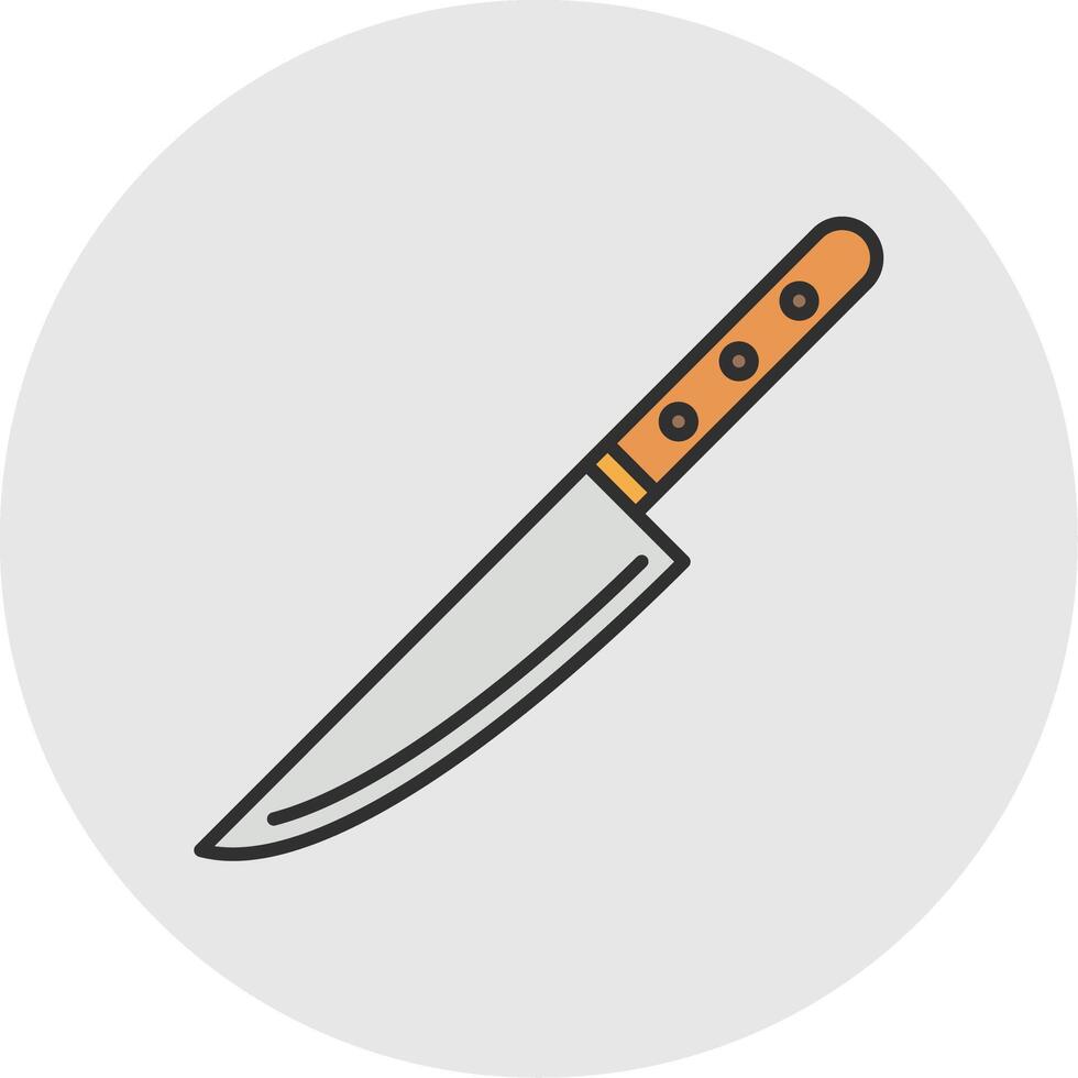 Knife Line Filled Light Circle Icon vector