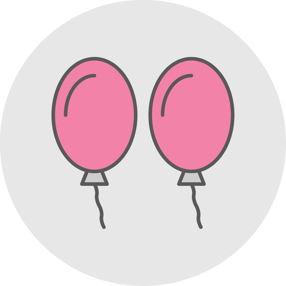 Balloons Line Filled Light Circle Icon vector