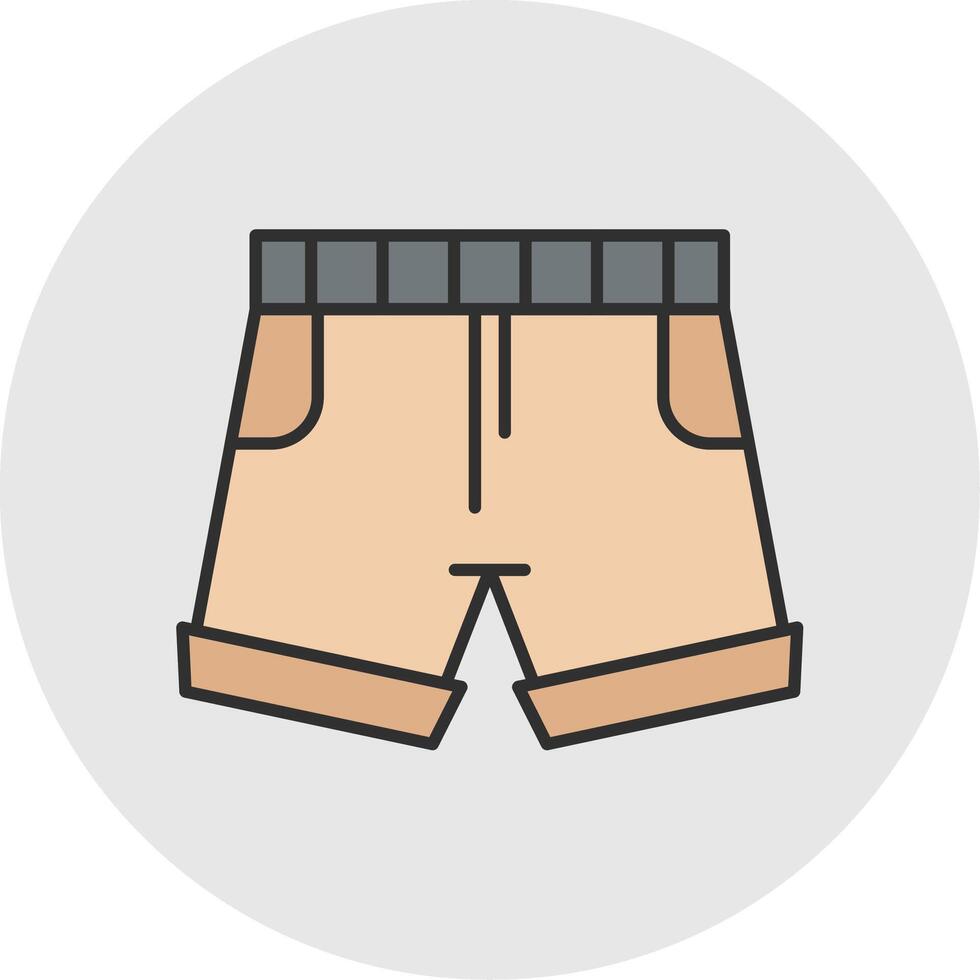 Shorts Line Filled Light Circle Icon vector