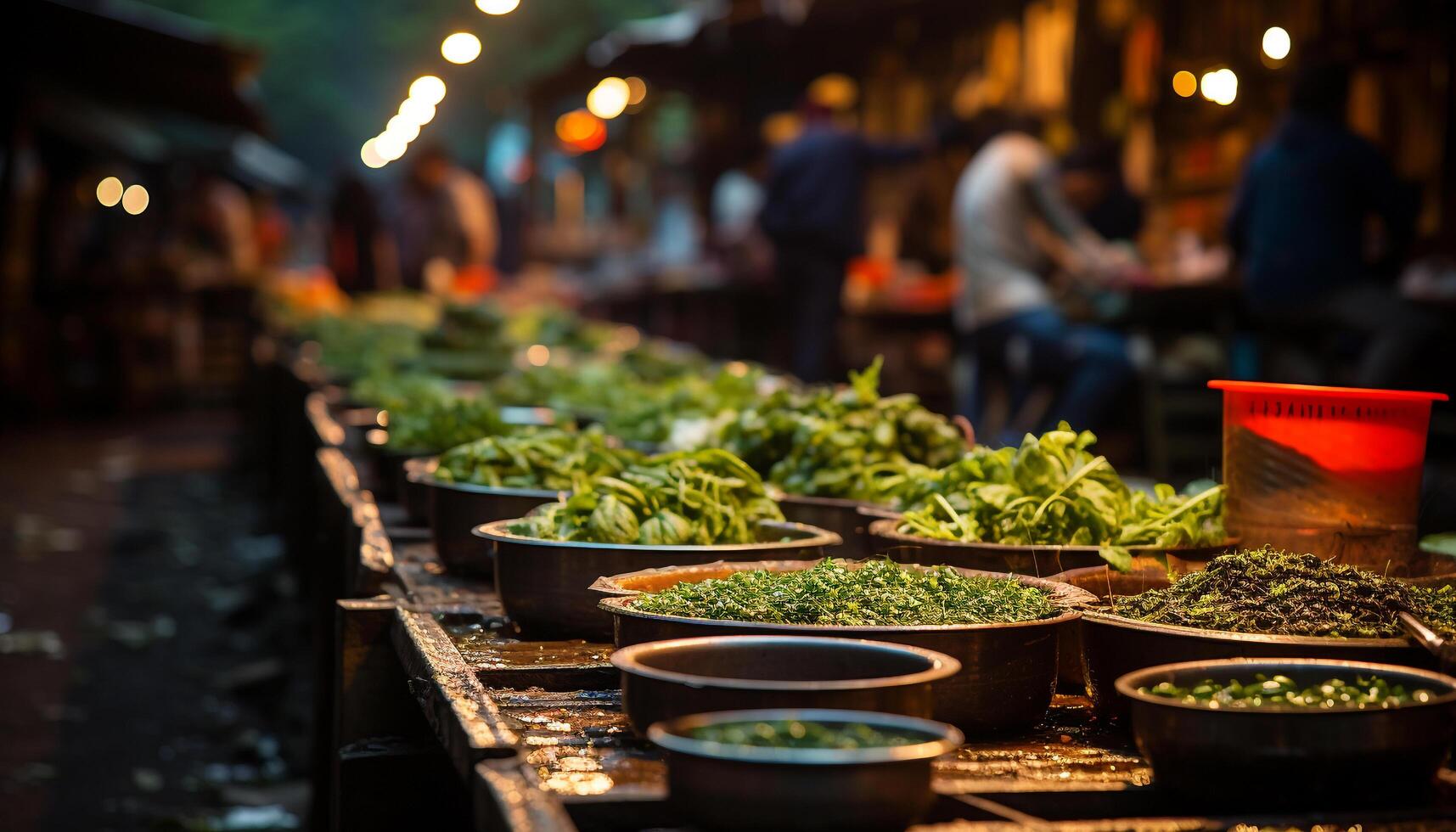 AI generated Fresh vegetables for healthy eating at the outdoor market generated by AI photo