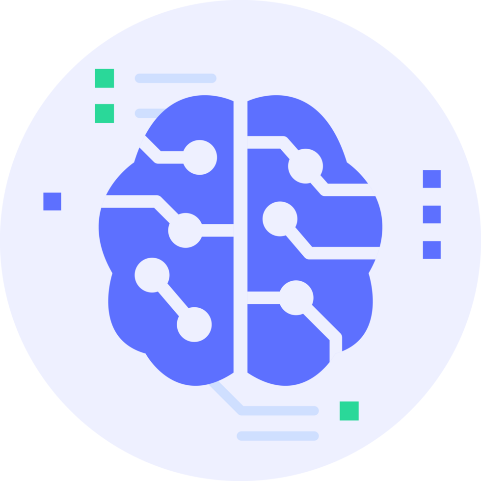 ai brain technology modern icon illustration png