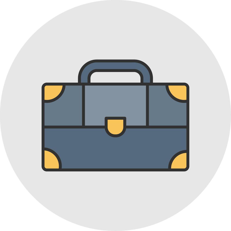 Suitcase Line Filled Light Circle Icon vector