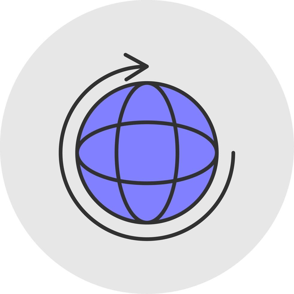 Earth Cycles Line Filled Light Circle Icon vector