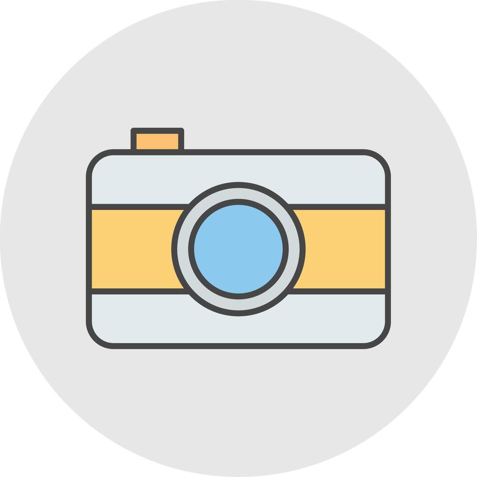 Old Came Line Filled Light Circle Icon vector