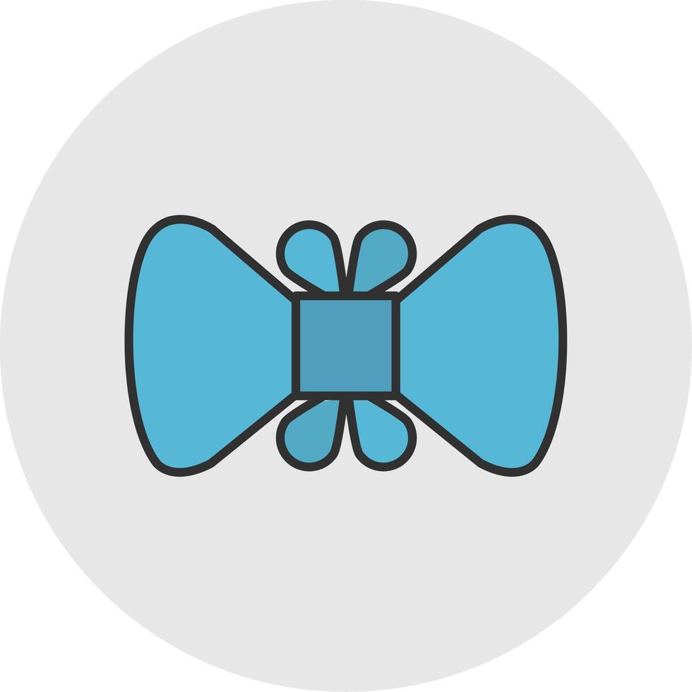 corbata de moño línea lleno ligero circulo icono vector