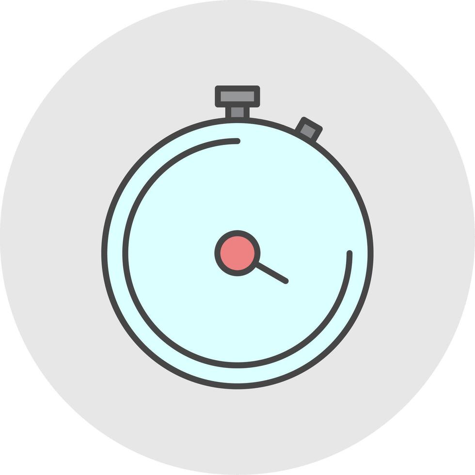 Stopwatch Line Filled Light Circle Icon vector