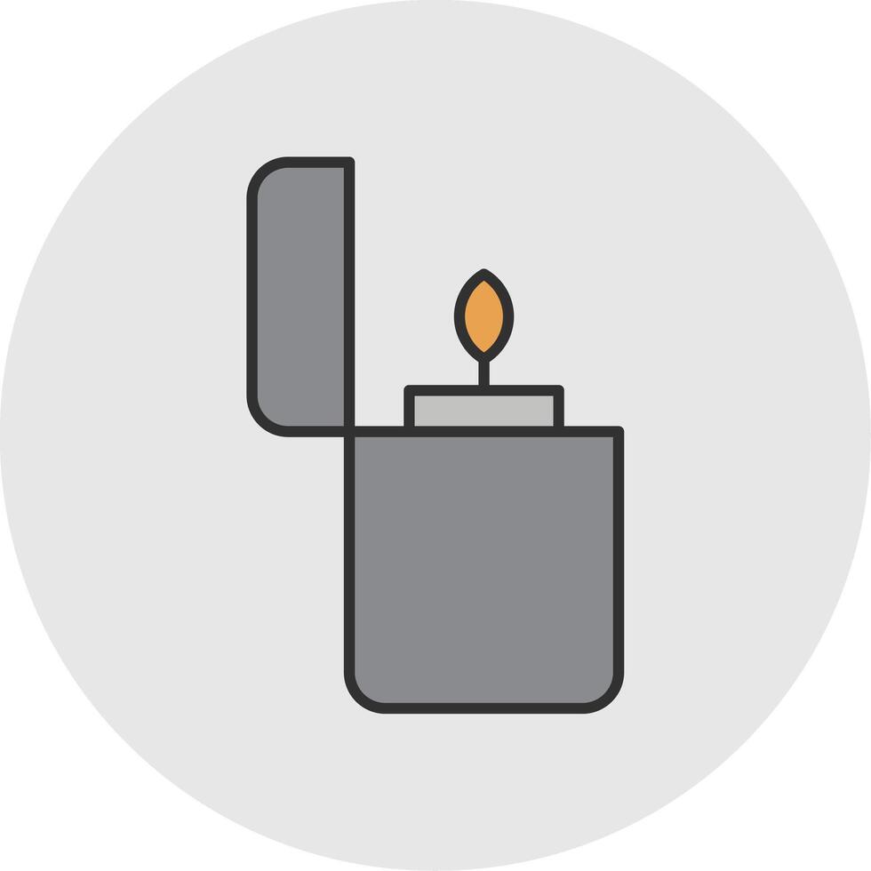 Zippo Line Filled Light Circle Icon vector