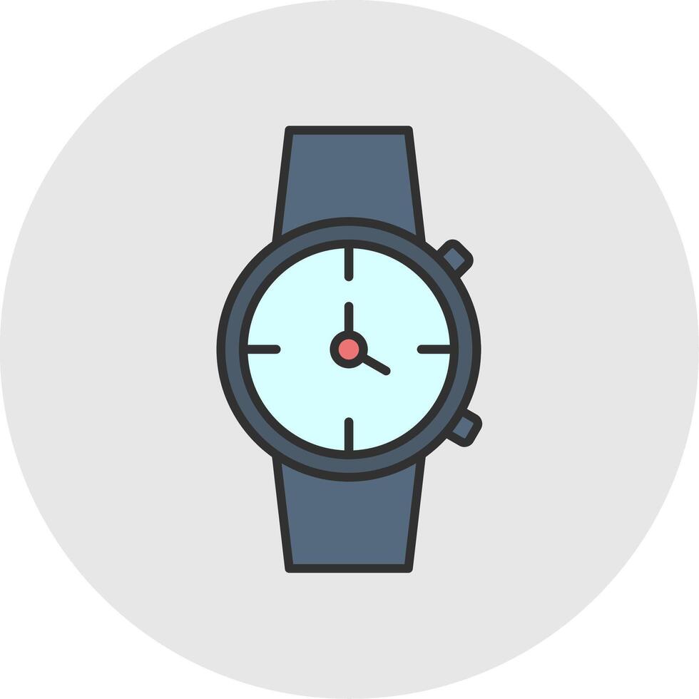 Watch Line Filled Light Circle Icon vector