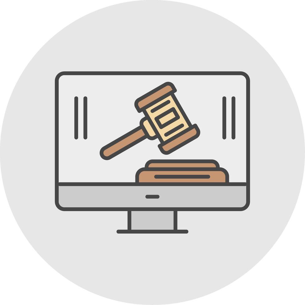 Auction Line Filled Light Circle Icon vector