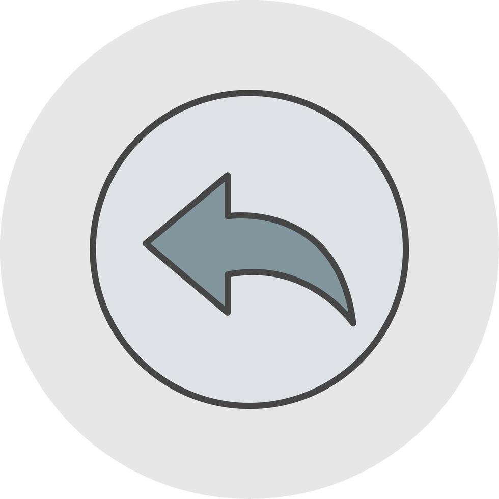 Previous Line Filled Light Circle Icon vector
