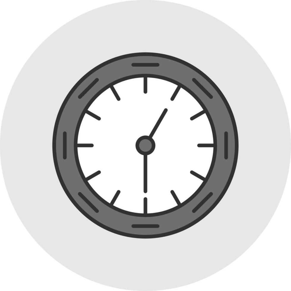 Wall Clock Line Filled Light Circle Icon vector
