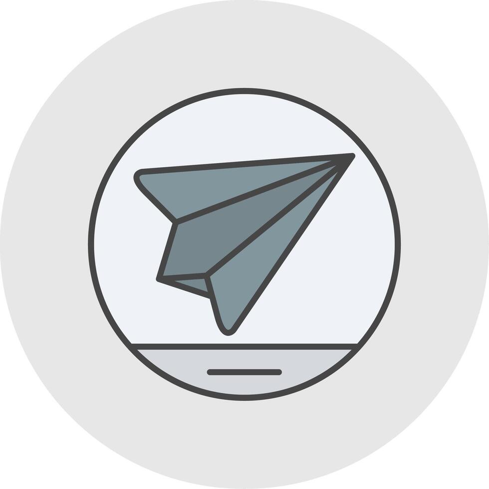 Paper Plane Line Filled Light Circle Icon vector