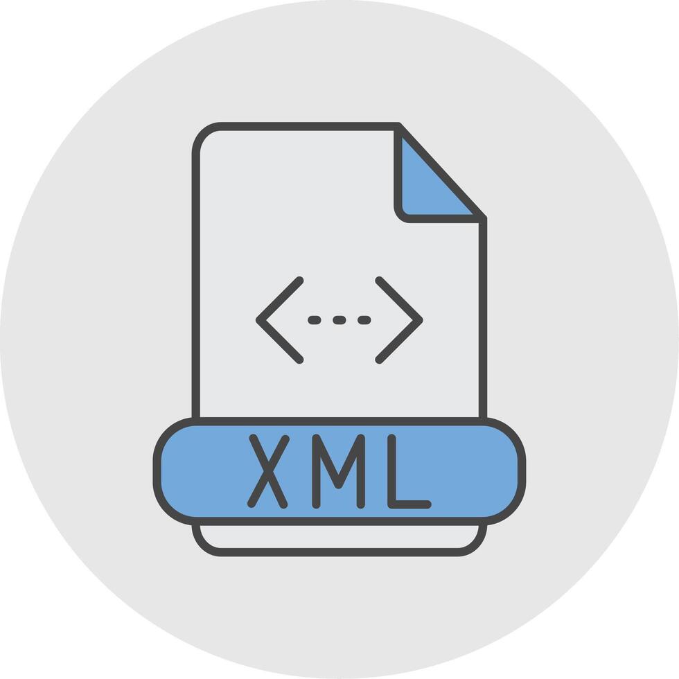 xml línea lleno ligero circulo icono vector