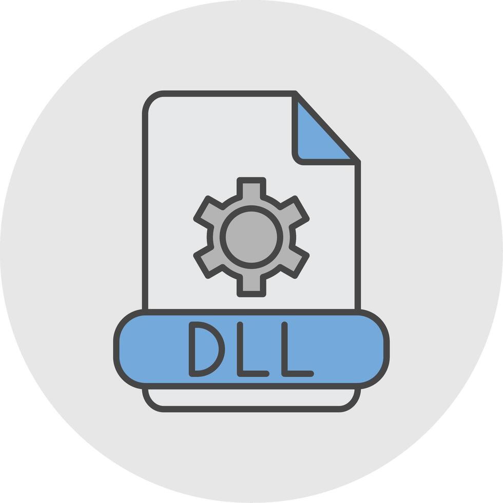 Dll Line Filled Light Circle Icon vector