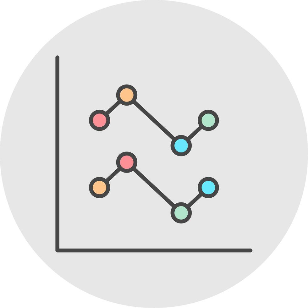 línea gráfico línea lleno ligero circulo icono vector