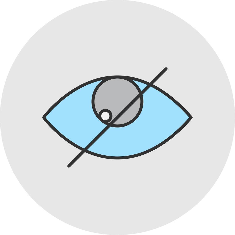 Hide Line Filled Light Circle Icon vector