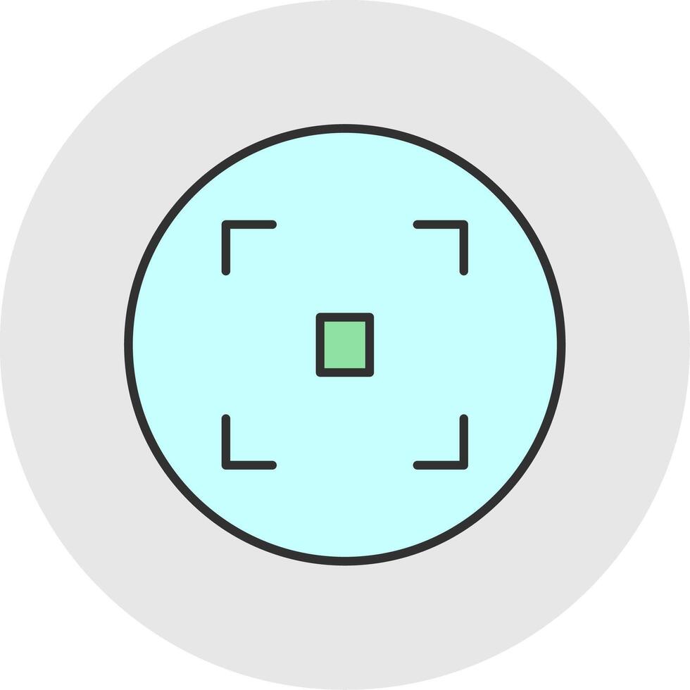 Focus Line Filled Light Circle Icon vector