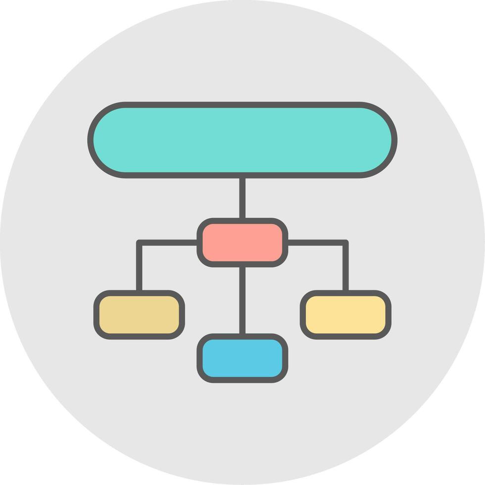 Hierarchical Structure Line Filled Light Circle Icon vector