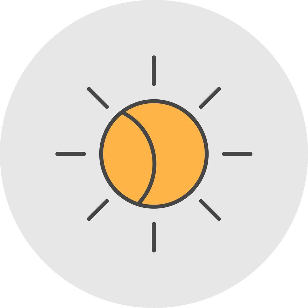 Eclipse Line Filled Light Circle Icon vector