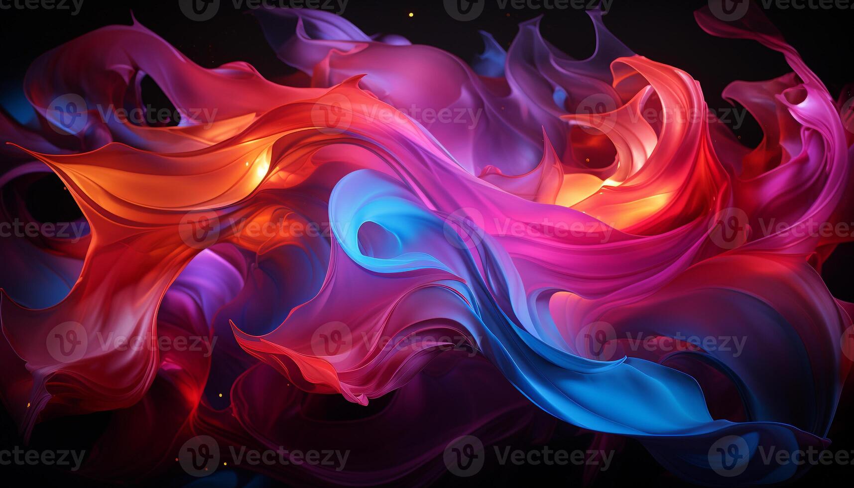 AI generated Glowing flame creates vibrant, flowing futuristic pattern generated by AI photo
