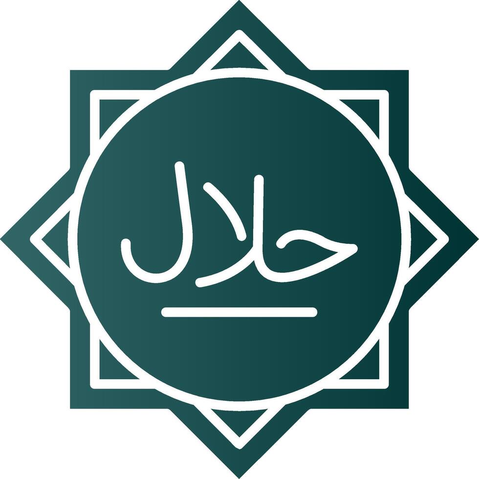 Halal Glyph Gradient Green Icon vector